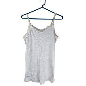 Y2K Vintage Faded Glory‎ Camisole Tank Top Large Cream Lace Boho Fairy Grunge